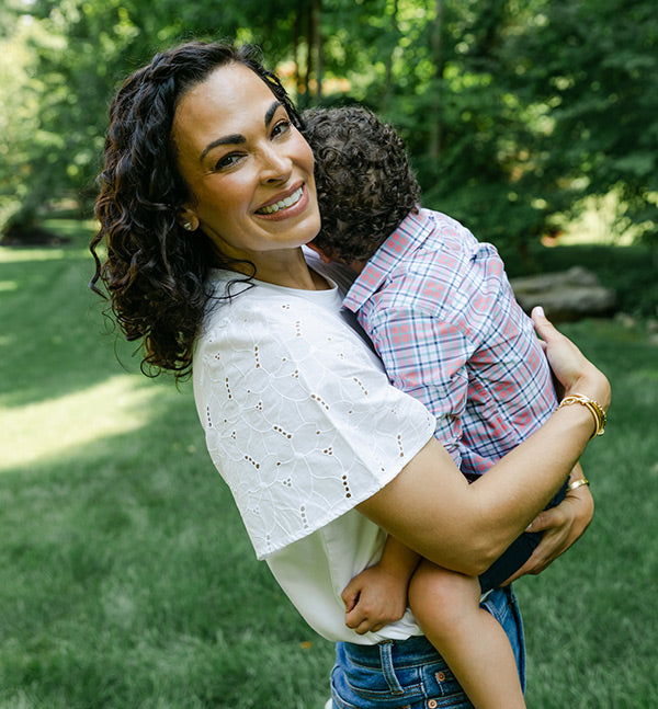 Cristina Savin with her son Teddy. Founder of Sweet Bear Coffee. Image